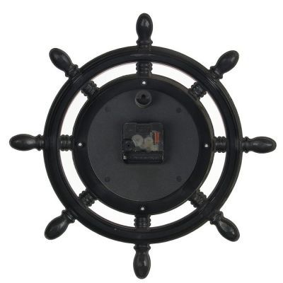 Часы настенные, серия: Море, "Штурвал", коричневая патина, d=35 см,