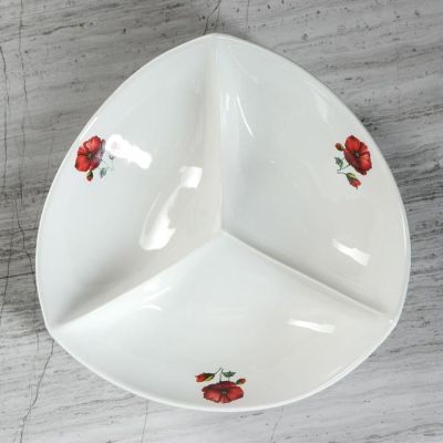 Менажница "Орешник", белая, с деколью, микс