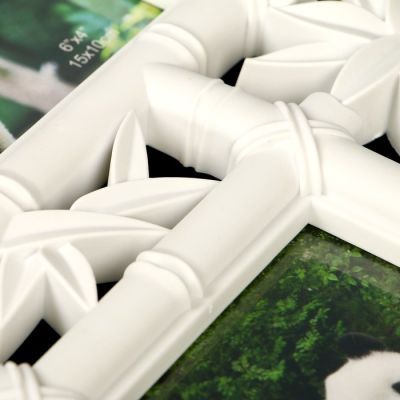 Фоторамка пластик на 4 фото 10х15 см "Бамбук" белая 36х36 см