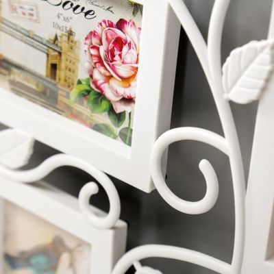 Фоторамка на 9 фото 10х15 см "Вьюнок" белая