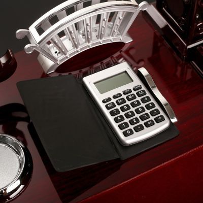 Набор настольный 6в1 (часы, визитница, калькулятор, подставка для печати, бумаги, ручек)