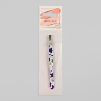 Пинцет прямой, узкий, 8,5 см, рисунок МИКС