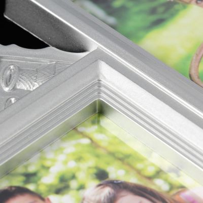 Фоторамка пластик на 3 фото 10х15 см "Письма" серебро 23х42 см