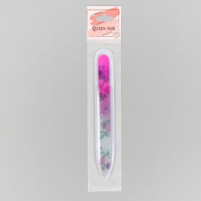 Пилка стеклянная для ногтей, 14 см, рисунок МИКС