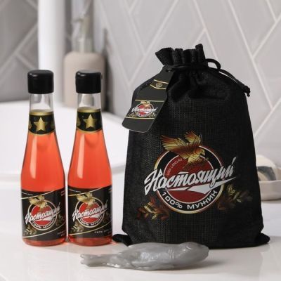 Набор "Настоящий мужик" гель для душа и шампунь пиво 250 мл аромат мужского парфюма, мыло