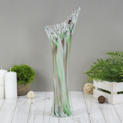 Ваза "Коралл"  зелено-марганцевая  38см