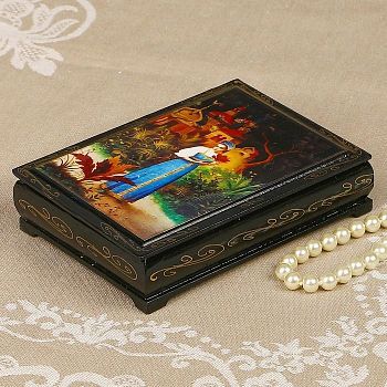 Шкатулка «Аленький цветочек», 10×14 см, лаковая миниатюра