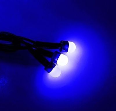 Гирлянда уличная "Метраж" (10 м. нить темная, бело-синий)