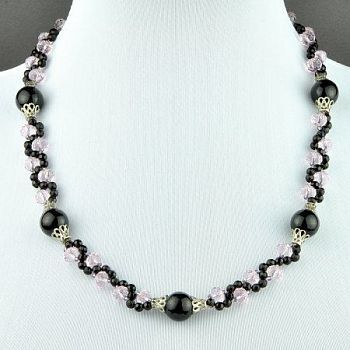 Бусы им.Агат, хрусталь "Зимний дождь" арт.БАЛ-815