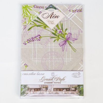 Набор кухонный Скатерть-наперон Лаванда 90х90 см, салфетки 45х45 см-2 шт, 147 г/м2, хл 50%,