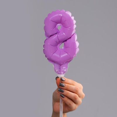 Шар-топпер 5" «Цифра 8», макарун, цвета МИКС