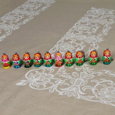 Брелок на ключи «Матрёшка», 3 см, микс