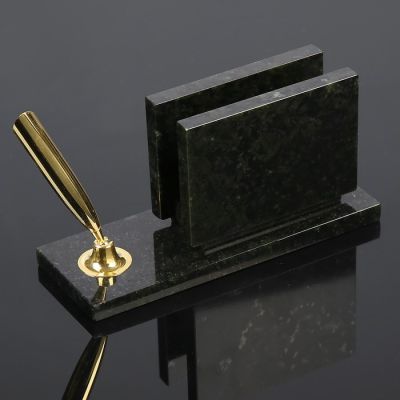 Набор настольный "Офис", с гербом, змеевик