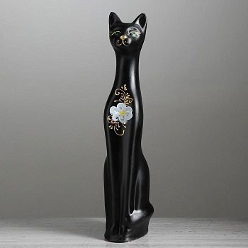 Копилка "Кошка Лана", покрытие флок, чёрная, 48 см, микс