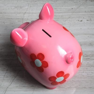 Копилка "Свинка", глянец, розовый цвет, 19 см, микс