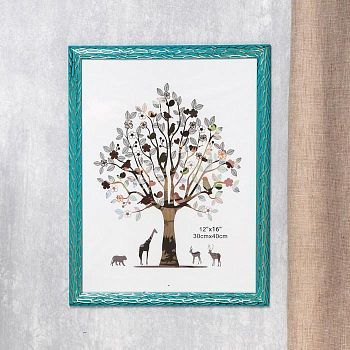 Фоторамка пластик 30х40 см "Корни" бирюза с золотом 44х34 см