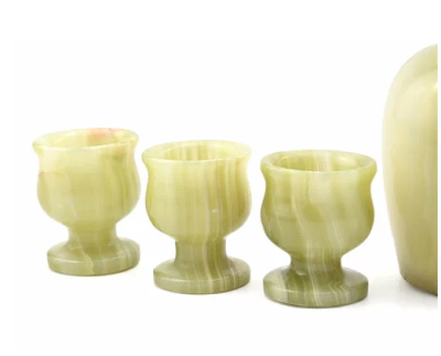 Коньячный набор из оникса в бархатной коробке "Премиум" (штоф и 6 рюмочек)