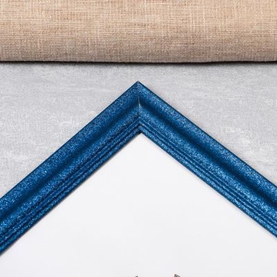 Фоторамка пластик 30х40 см "Блестящая волна" голубая 45х35 см