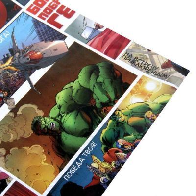 Бумага упаковочная глянцевая "Ты Супер Герой", Мстители, 70 х100 см