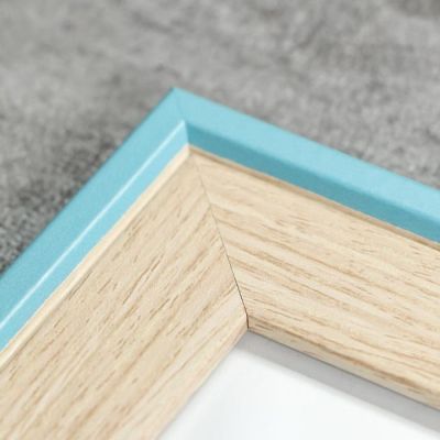 Фоторамка пластик 30х40 см "Белённый дуб с голубой каймой" 44,6х34,6х1,2 см