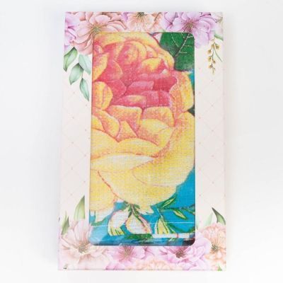 Полотенце вафельное  в коробке "Английская роза" 45х60 см, бирюза, 160 гр/м, хл,