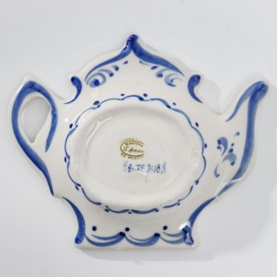 Подставка «Чайник», под чайный пакетик, 12×8×2 см, гжель