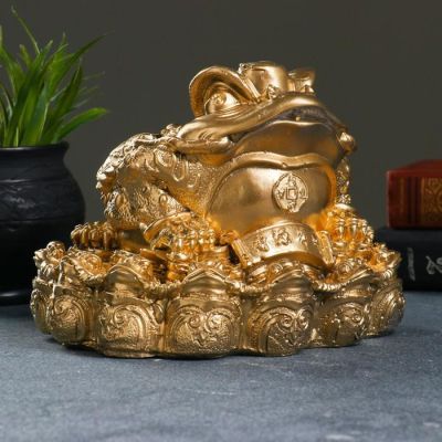 Копилка "Жаба фэн-шуй" (18х18см) под  золото 