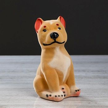 Копилка "Питбуль", флок, 18 см, микс