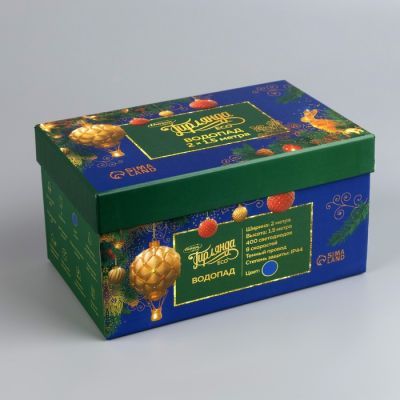 Гирлянда «Водопад» 2 × 1.5 м, IP44, тёмная нить, 400 LED, свечение синее, 8 режимов, 220 В