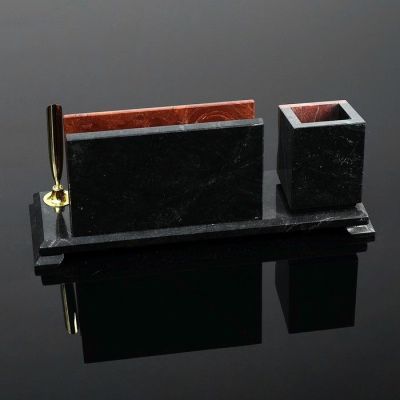 Набор настольный "Элит с часами", с 1 стаканом, лемезит, доломит