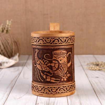 Кружка «Раки», 8×8×13 см, береста