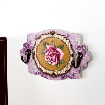 Крючки декоративные дерево "Роза. Прованс" 11,5х18х3 см