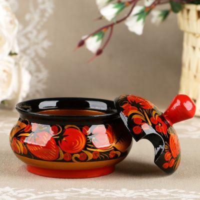 Чайница, 10×7 см, хохлома