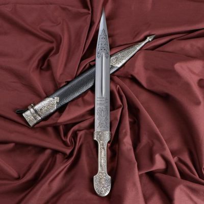 Кинжал сувенирный "Ирбис" №1 кожа, латунь