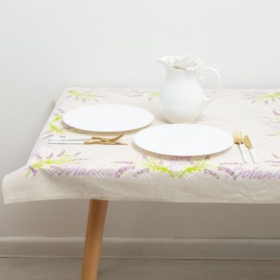 Скатерть-наперон Лаванда 90х90 см, 147 г/м2, хл 50%, п/лён 50%
