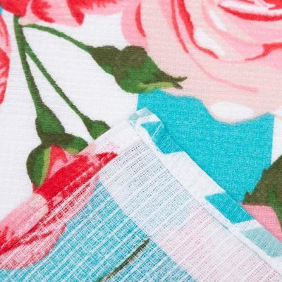 Полотенце вафельное в коробке "Полоса" 35х60 см, бирюза, 160 гр/м, хл,