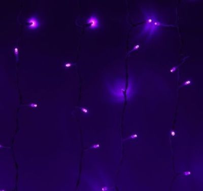 Гирлянда уличная УМС "Занавес" (Ш:2 м, В: 3 м, нить белая, фиолет)