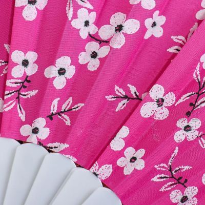 Веер пластик, текстиль "Сакура" МИКС 23 см