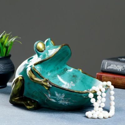 Шкатулка для мелочей "Лягушка" зеленая 18х26см