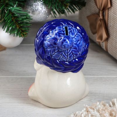 Копилка "Снеговик", новый год 2021, разноцветная, 14.5 см