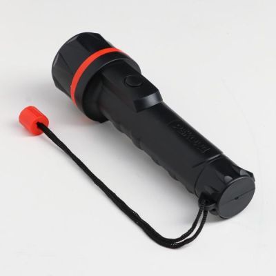 Фонарь ручной «Рекорд» ММ-0203, 3 светодиода, чёрный с красным ободом