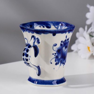 Чашка "Колокольчик", 120 мл, 8 см, гжель, фарфор