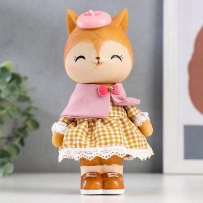 Копилка полистоун "Лисичка в платье с накидкой" МИКС 18,5х9х6 см