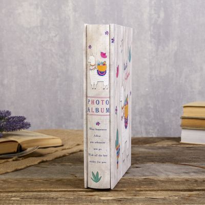 Фотоальбом на 200 фото 13х18 см "Лама" объем.эл., блёстки в коробке МИКС 29,5х23,5х6 см