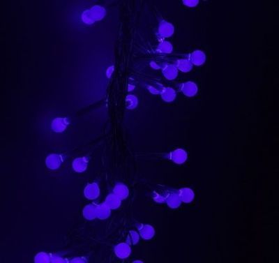 Гирлянда "Метраж" уличная (Мишура шарики Д:3 м., синий)