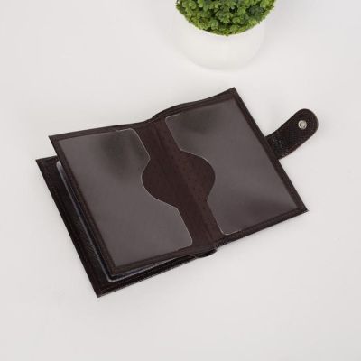 Обложка для автодокументов и паспорта, отдел для купюр, цвет коричневый