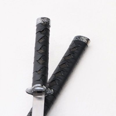 Сувенирное оружие катаны 3в1 на подставке (ножны кожзам, черные ромбы) 47/ 70/ 89 см