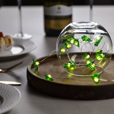 Гирлянда «Нить» 2 м роса с насадками «Ёлочка», IP20, серебристая нить, 20 LED, свечение тёплое белое, 2 режима, ААх2