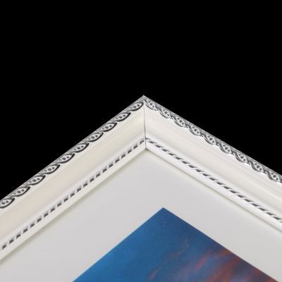 Фоторамка пластик 30х40 см (881S) белый с серебром