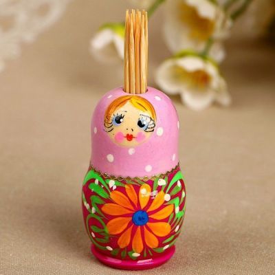 Подставка под зубочистки  «Матрёшка», ручная роспись  микс
